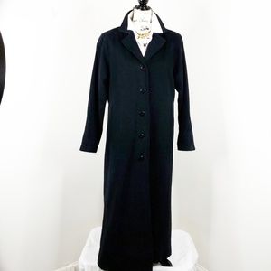 LONDON FOG ▪ Full Length Black Felted Cotton Coat